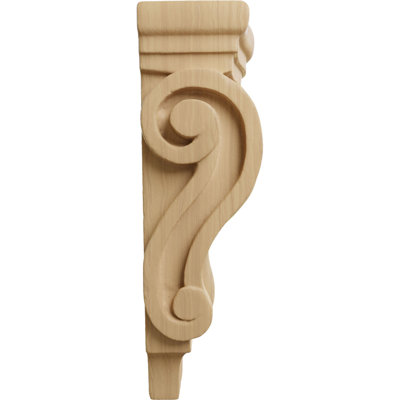 3"W x 1 3/4"D x 6"H Extra Small Traditional Pilaster Wood Corbel, Cherry