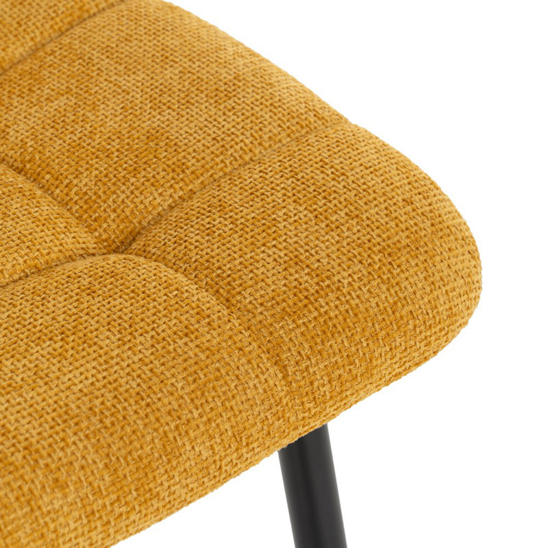 Shanieca 51cm H Tufted Polyester Upholstered Upholstered Back Side Chair, Yellow