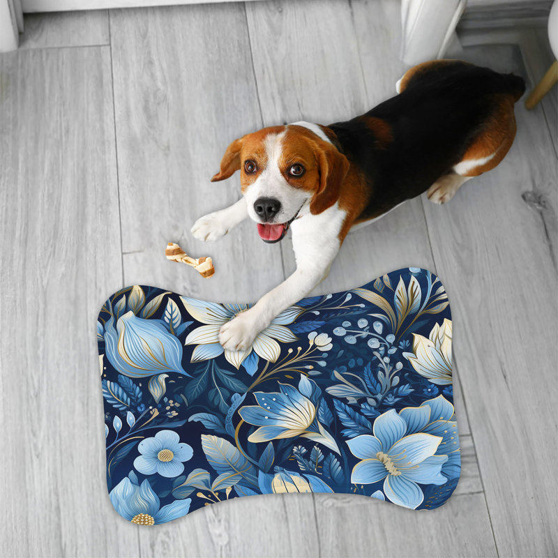 Tapis d'alimentation en os 1 pièce Indigo Blooms