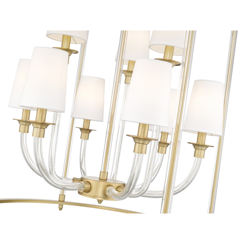 Lustre 9 lumières en laiton frotté Ain, Laiton