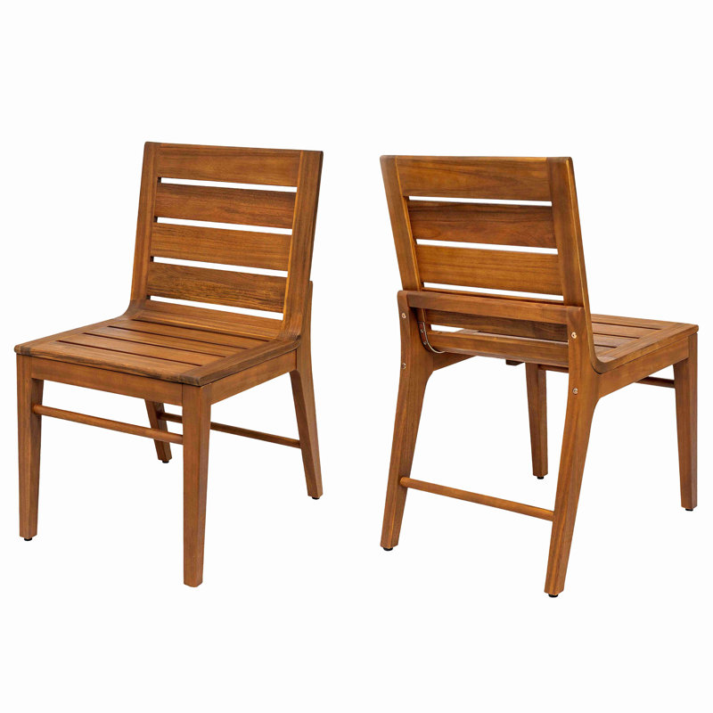 Ensemble de salle à manger d'extérieur 7 pièces en bois d'acacia, table rectangulaire de 180 cm avec 6 chaises à dossier à lattes, mobilier de patio ergonomique et incurvé