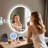 Round Vanity Mirror with Lights, Defogging, Bluetooth, Dimmable Temperature-213333536