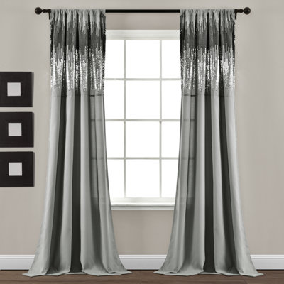 Shimmer Sequins Semi Sheer Curtain Pair