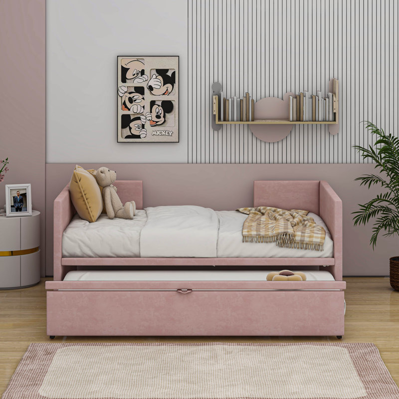 Willadeen Twin Size Upholstered daybed, Pink