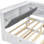 Lit plateforme en bois blanc avec lit gigogne, tablettes de tête de lit et espace de rangement-1059580122-1059580120