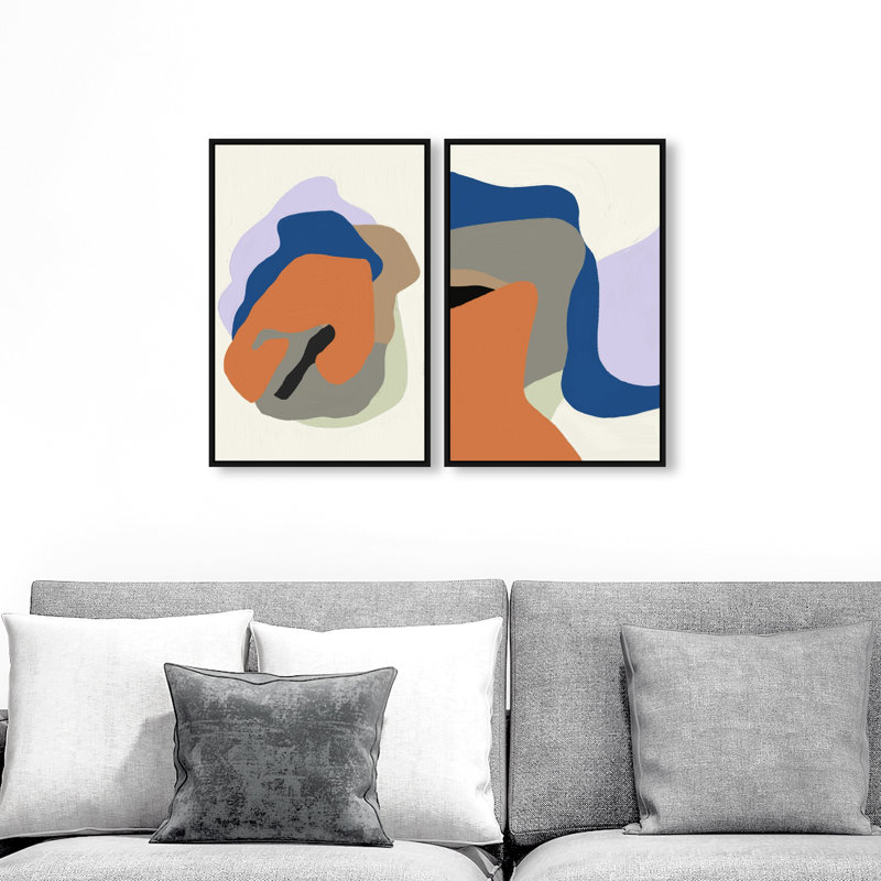 Together Set Set by Oliver Gal, 17"H x 25"W, Black Floater Frame