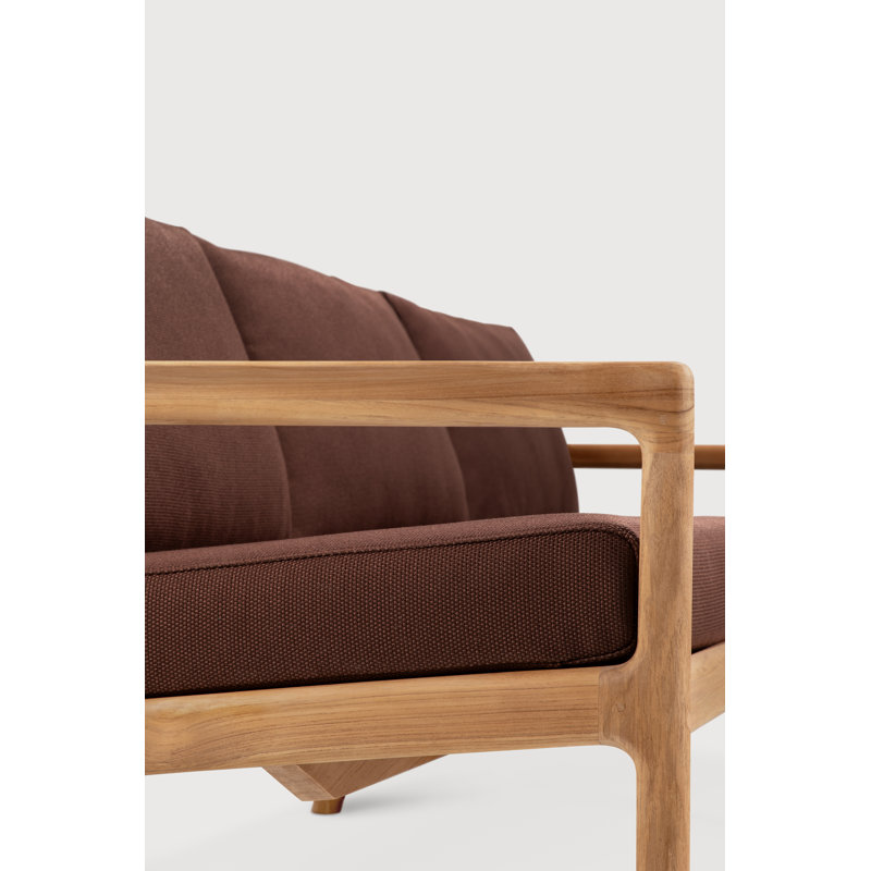 Outdoor 3 - Seat Patio Sofa, Burgandy, Teak