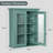 Fluted Glass Wall Cabinet With Decorative Top And Soft-Close Hinges (Halcyon Green)-146249624