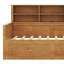 Lit de jour en bois avec étagères de rangement et 2 tiroirs, 6 tablettes de chevet, design à panneaux cannelés-1224624625-1224624626