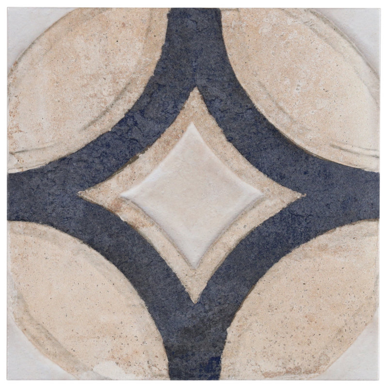 Angela Harris Capri 7.87 In. X 7.87 In. Matte Porcelain Floor And Wall Tile (10.76 Sq. Ft. / Case), Circles Crema