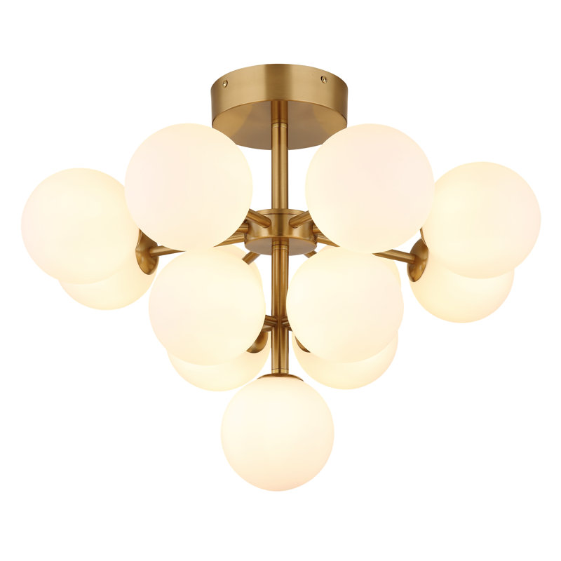 Glass Flush Mount, Gold colours
