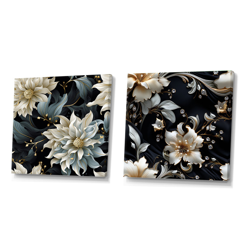 Clyburn - Abstract Square Collage Set Of 2, 30" H x 61" W, Wrapped Canvas