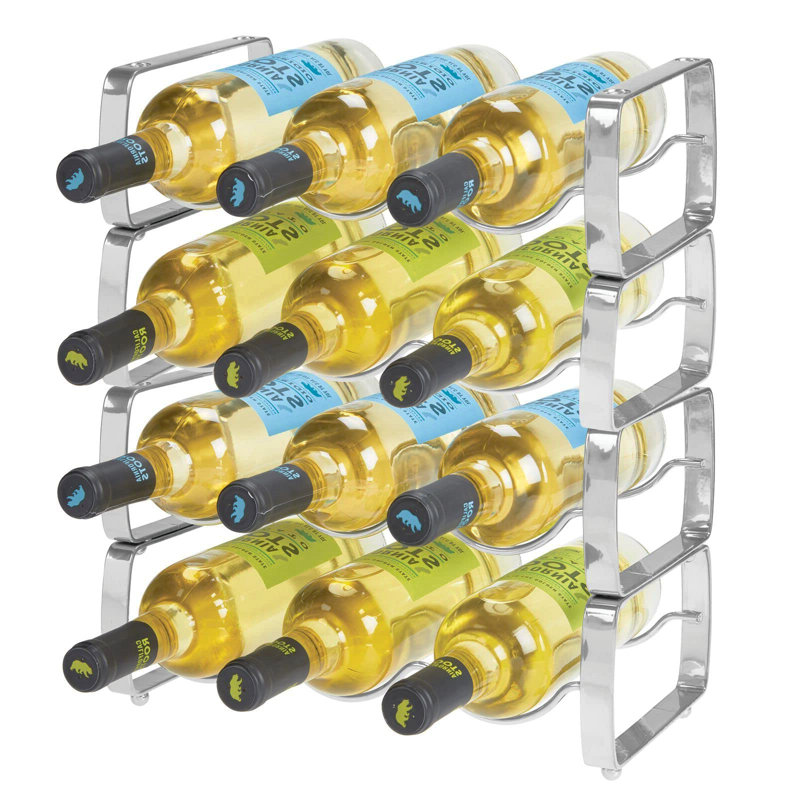 Greger 3 Bottle Tabletop Wine Bottle Rack, Dark grey