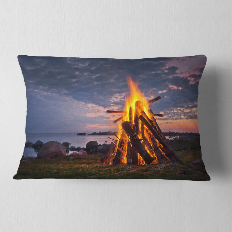 Coussin lombaire paysage imprimé sur la plage