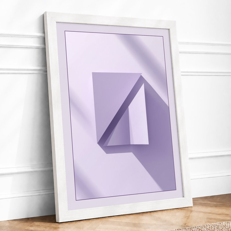 Purple Geometry Minimalist - Print, A2 - 59.4 x 42.0 cm, White