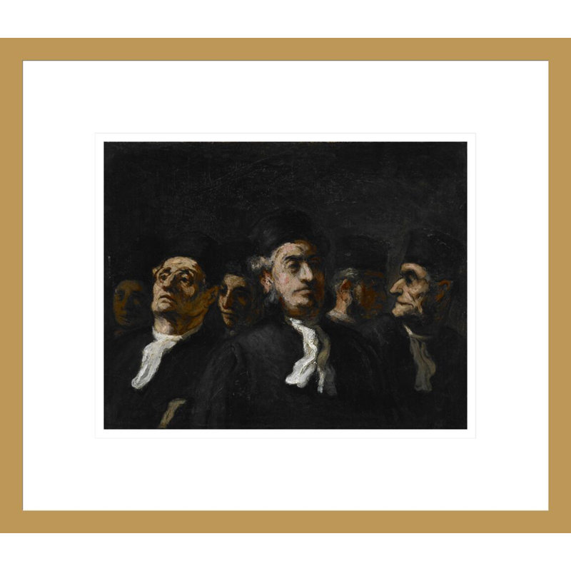 Une rencontre d'avocat par Honoré Daumier - Impression giclée sur cadre, H 13,75 po x l 15,86 po