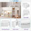 Lit mezzanine avec plusieurs tablettes de rangement, bureau et DEL-315847090