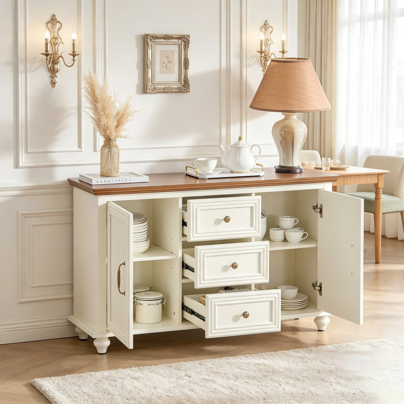 Mid Century Modern Sideboard With Storage, Spacious 2 Doors And 3 Drawers For Versatile Home Use, Durable And Stylish