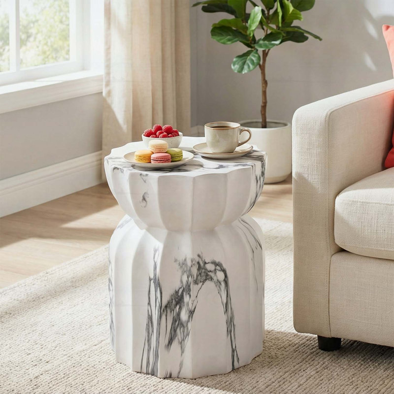Table d'appoint moderne en béton pour l'extérieur
