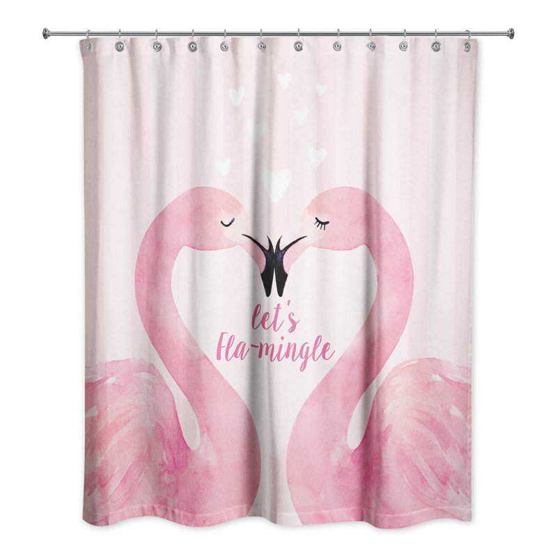 Rideau de douche Flamingo Mistletoe Valentines