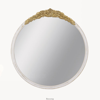 Miroir mural 29,9 po x 31,3 po, miroir de style antique vieilli pour le salon, la chambre à coucher, la salle de bain et le vestibule