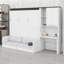 Lit escamotable multifonctionnel avec canapé, bureau et armoire de rangement, conception pliable peu encombrante