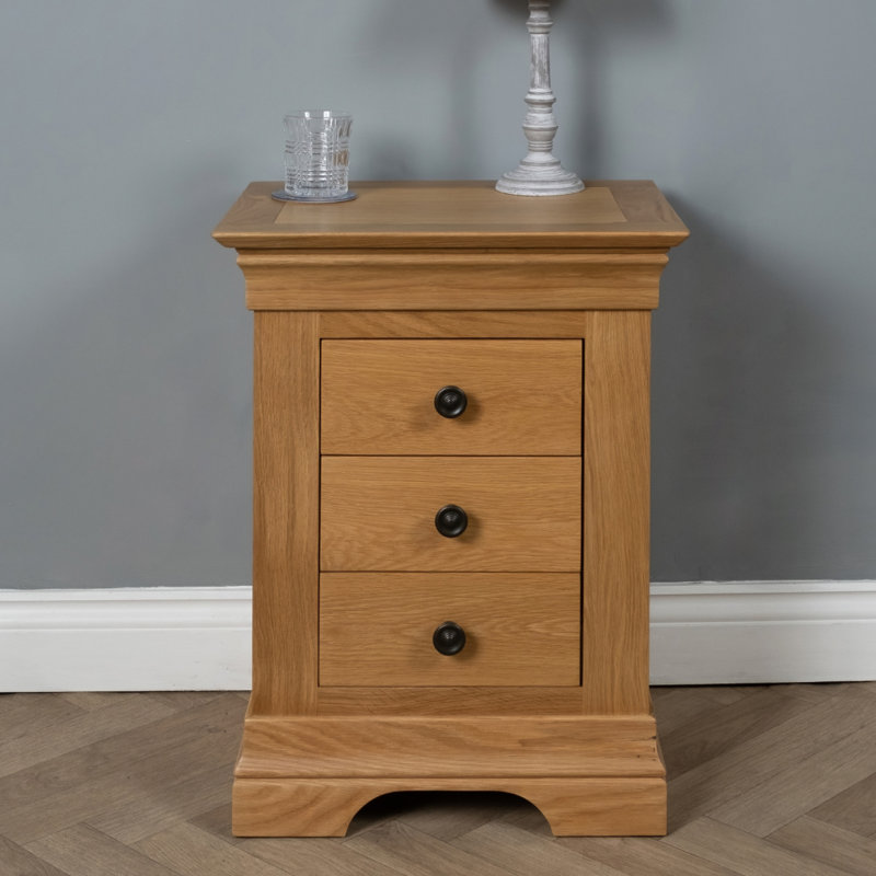 Doonfin 50cm W Solid Wood Bedside Table, Brown