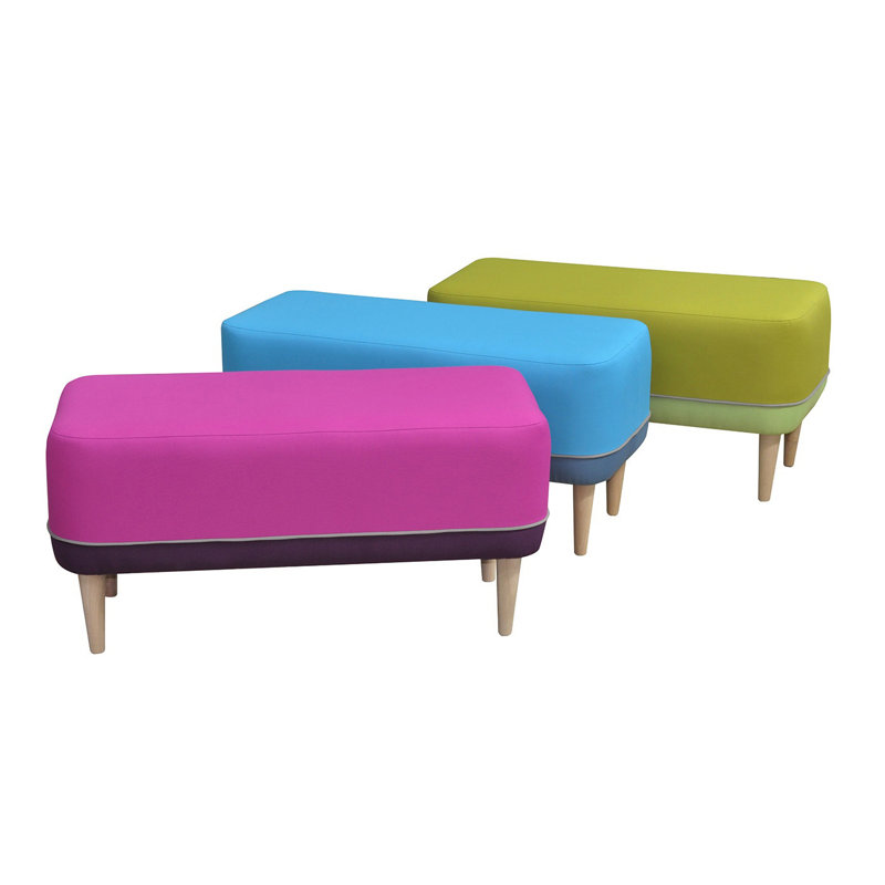 Cubi Polyester Blend Upholstered Bench, Violet