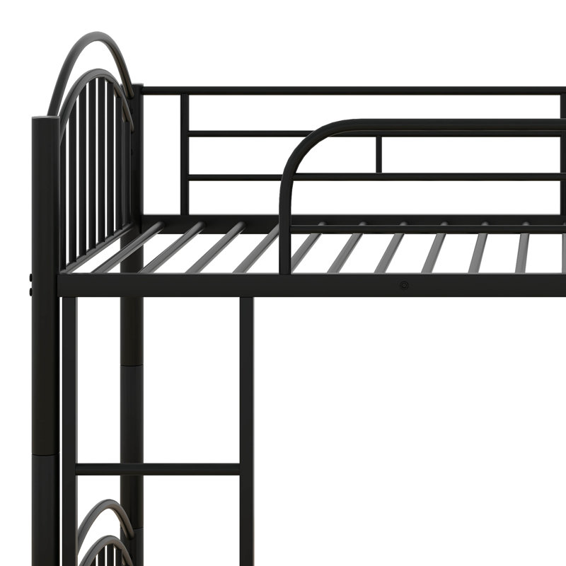 Grateron Kids Twin Over Twin Bunk Bed, Black