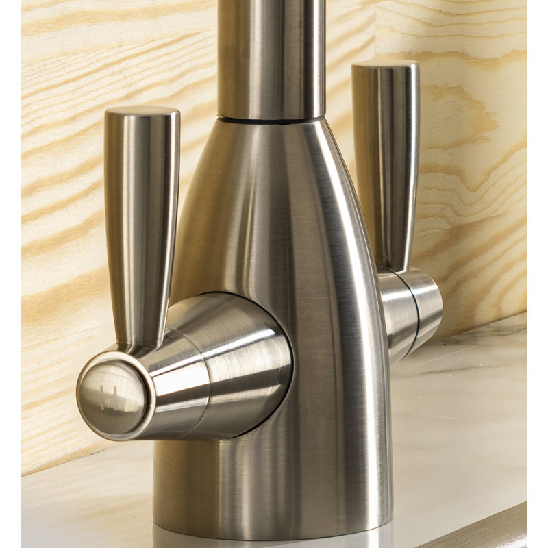 Abode Zermat Dual Lever Kitchen Mixertap, Brushed Nickel
