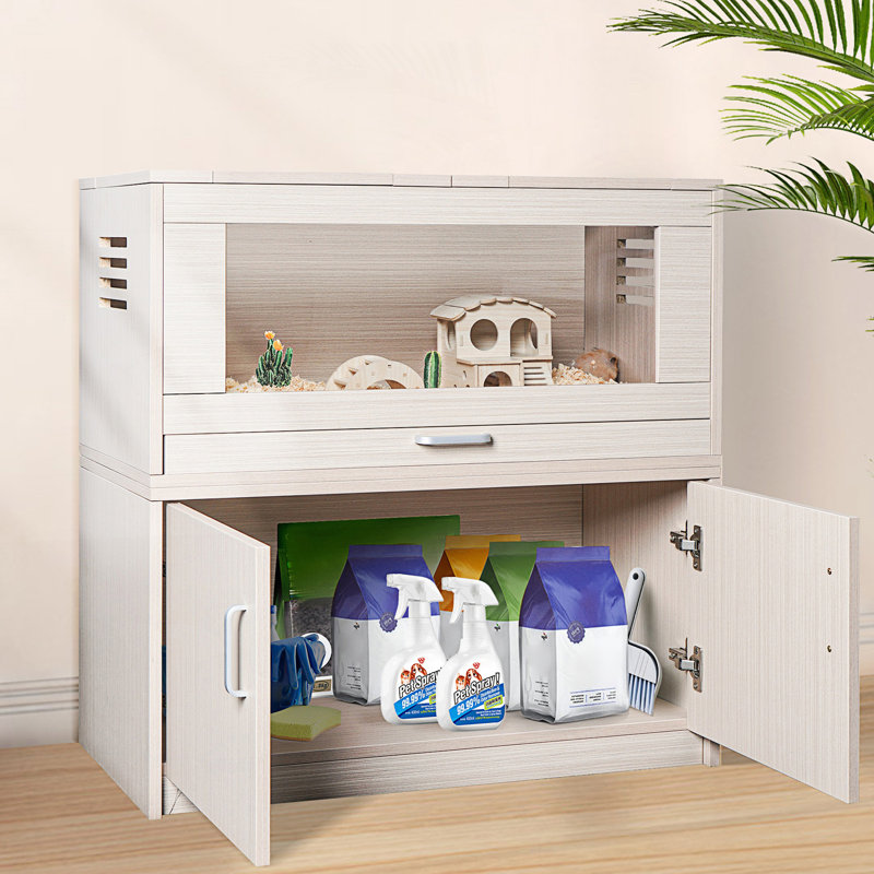 Cage à hamster, armoire de rangement, armoire d'appoint, Bois naturel