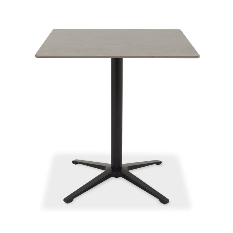 Baxter Sintered Stone Table With 4 Arlo Chairs In Stone Faux Leather, Green, Grey