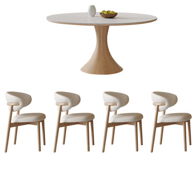 Nordic style solid wood round table