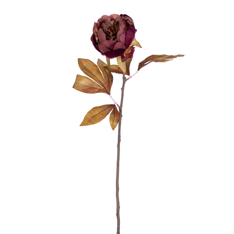 Tige de pivoine artificielle rouge / brune de 21 po 6 / sac. Recommandé pour une utilisation à l'intérieur., Rouge