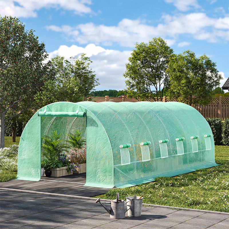 Ausie Hobby Greenhouse, 20' W x 9' D, Green
