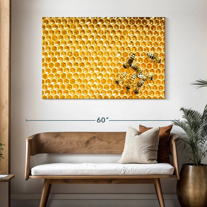 Brampt Honey Bee Cells, 32" H x 48" W