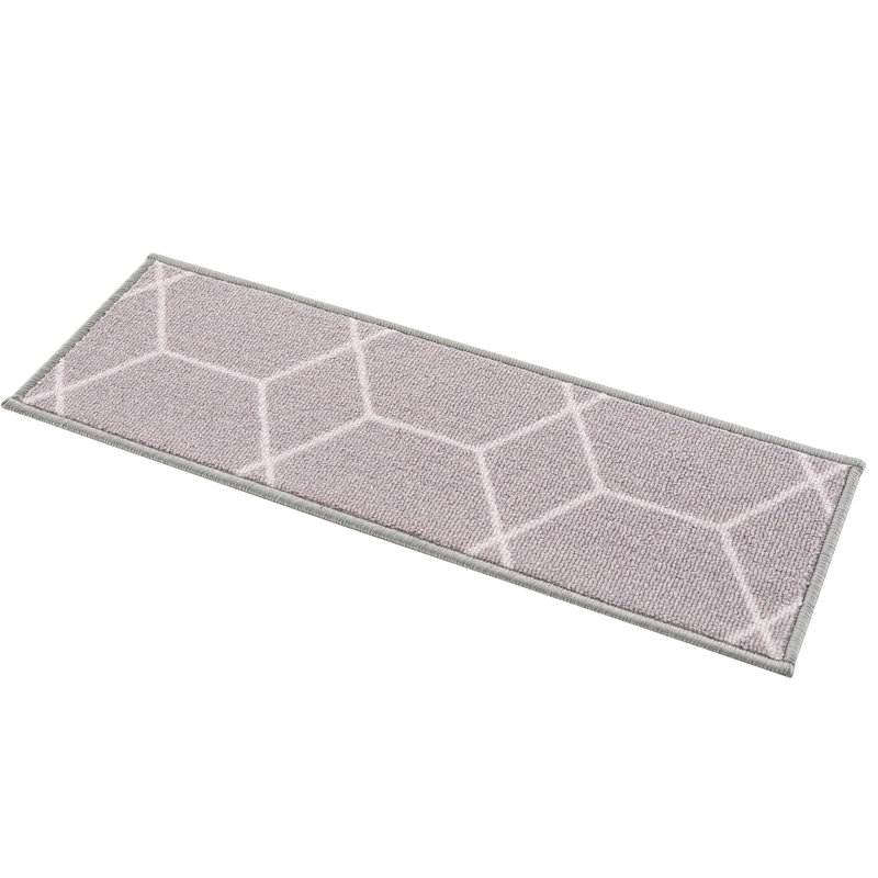 Tapis d’escalier antidérapant à motif hexagonal Tietjen, Gris