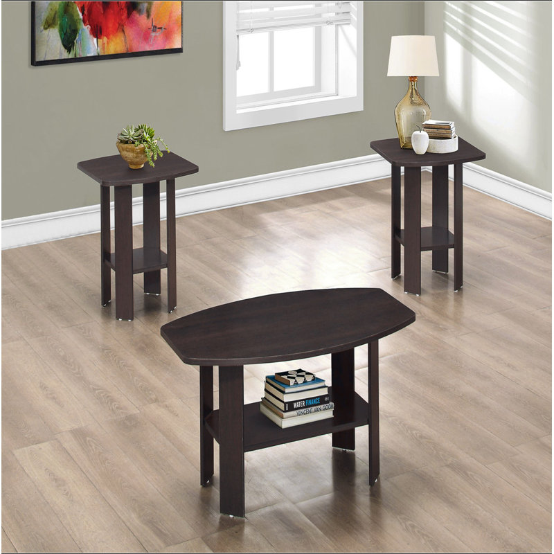 Ensemble de table, ensemble de 3 pièces, café, bout, côté, accent, salon, stratifié, transitionnel