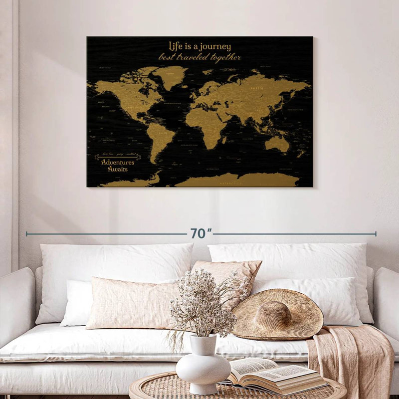 Carte du monde personnalisée, H 30 po x l 45 po, Oui