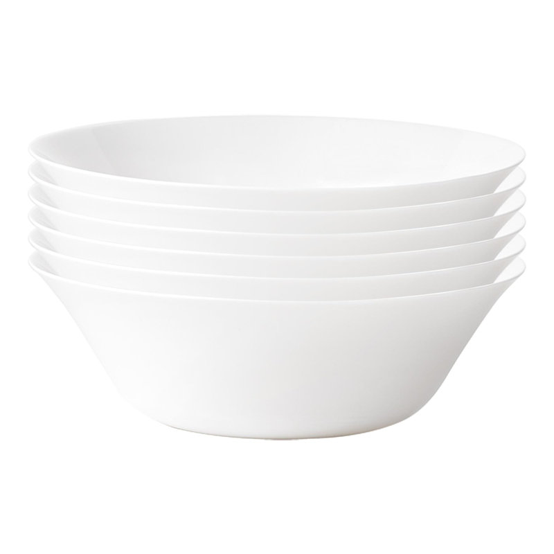White Moon Glass Serving Bowls - 27cm, Set of 6