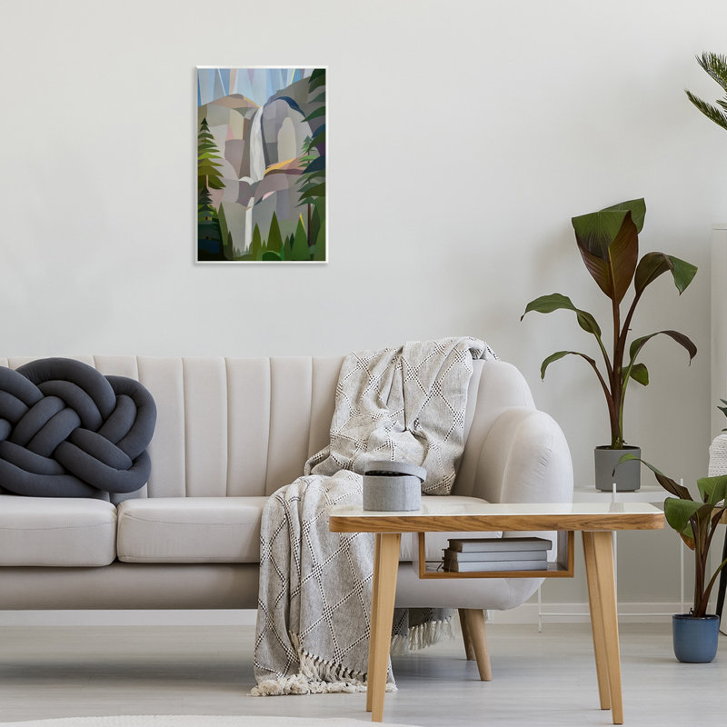 Plaque murale abstraite Morning Yosemite Falls, design par Melba Browne, H 15 po x l 10 po