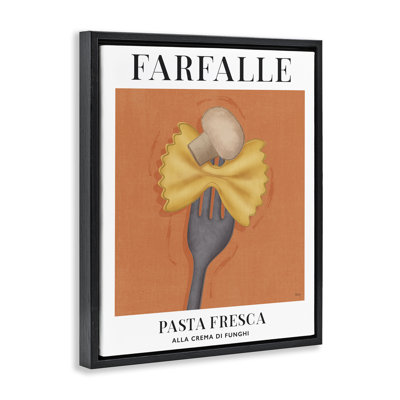Art mural rétro sur toile flottante, Farfalle sur fourche, design par Veronique Charron