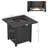 Square Propane Smokeless Fire Pit Table with Lid