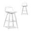 Randolph Upholstered Bentwood Mid-Century Modern Bar & Counter Stool with Chrome Footrest-331857480