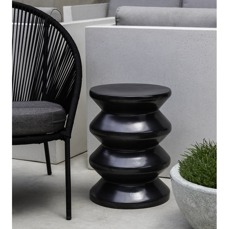 Tabouret de jardin Zigzag, Noir mat