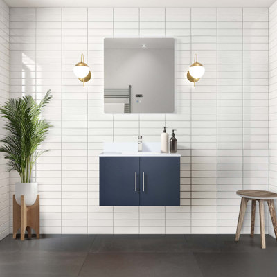 Ensemble de meuble-lavabo avec robinet et miroir DEL