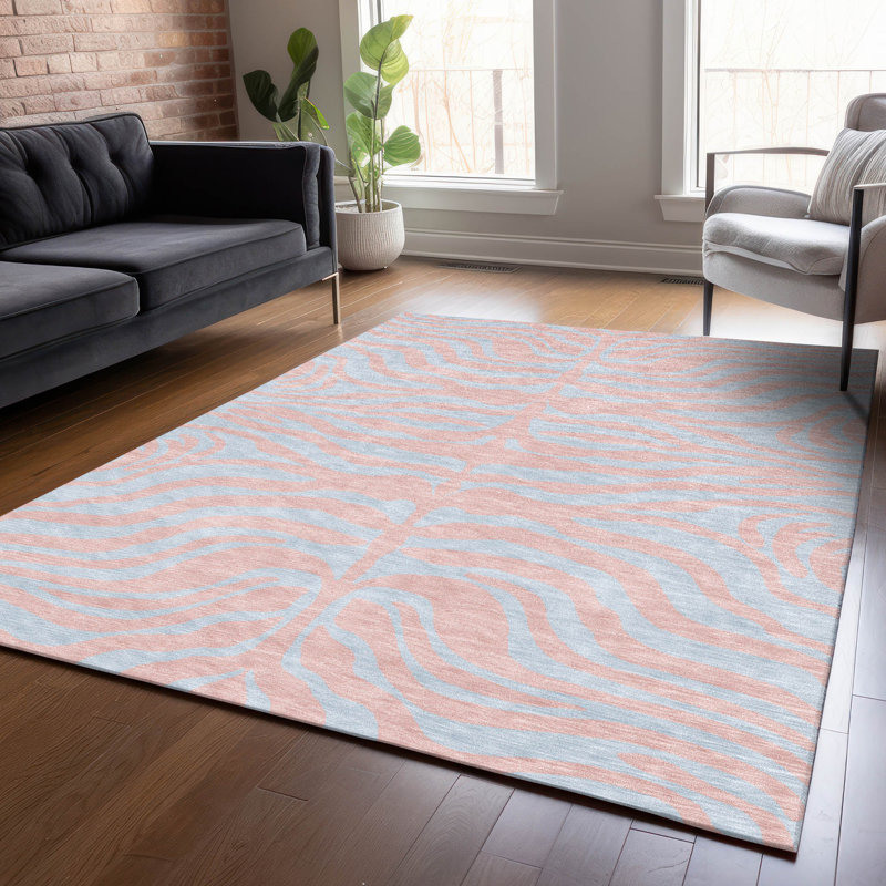 Tapis intérieur / extérieur rose Fernelle , 10 pi x 14 pi