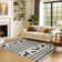 Premium Machine Washable Dockside AMF1820 Reindeers and Snowflakes Rug