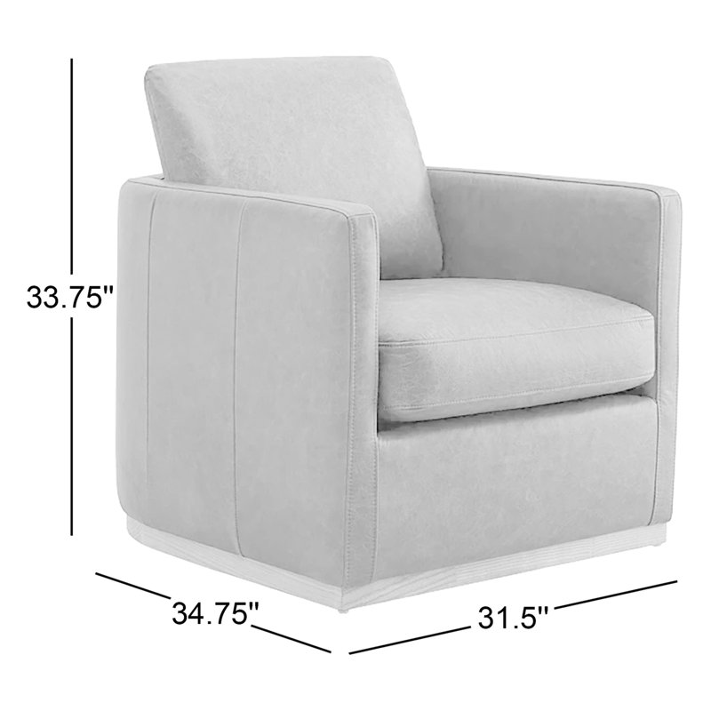 Bobbi Genuine Leather Swivel Armchair, Marseille Saddle Top Grain Leather