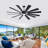 72 Inch Massive Windmill Ceiling Fan with Light, 12-Blade Industrial Fan, High CFM Powerful Airflow, Quiet DC Motor, Remote Control, 6-Speed Reversible, Dimmable 3CCT LED with Memory Function-839204999-839205001-839205002